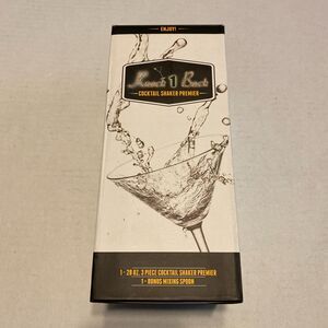 Knock 1 Back Premier Cocktail Shaker with Spoon 28 oz New in Box Stainless